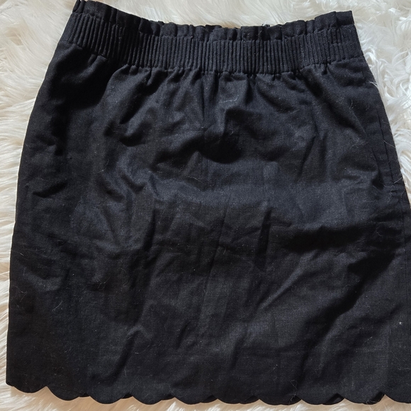 J. Crew Black Mini Skirt with Scalloped Hem - Picture 2 of 5